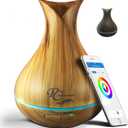 Sierra Modern Home Smart WiFi Humidifier - Aromatherapy Essential Oil Diffusers with App Control & Voice Control - Works with Alexa & Google Home - 400ml Ultrasonic Diffuser & Humidifier - Light Brown