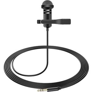 weishan Media Mod Mic for GoPro HERO11 10 9 Black Action Camera, Lavalier Lapel Videomic Clip-on Microphone Compatible with GoPro Pro 3.5mm Mic Adapter for Vlogging, 5ft