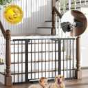 Cumbor 51.6" Baby Gates Extra Wide for Stairs and Doorways, Durable Safety Dog Gate for The House, Easy Walk Thru Auto Close Baby Child Gates, Includes 2.75", 5.5" and 11" Extension, Mounting, Black