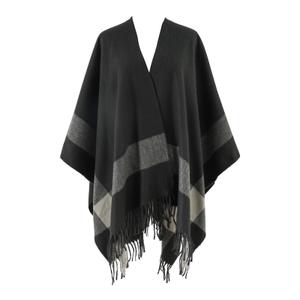 FINIZO Women's Shawl Wrap Ponchos Cape Cardigan Sweater Open Front for Gifts(Black) (Black)