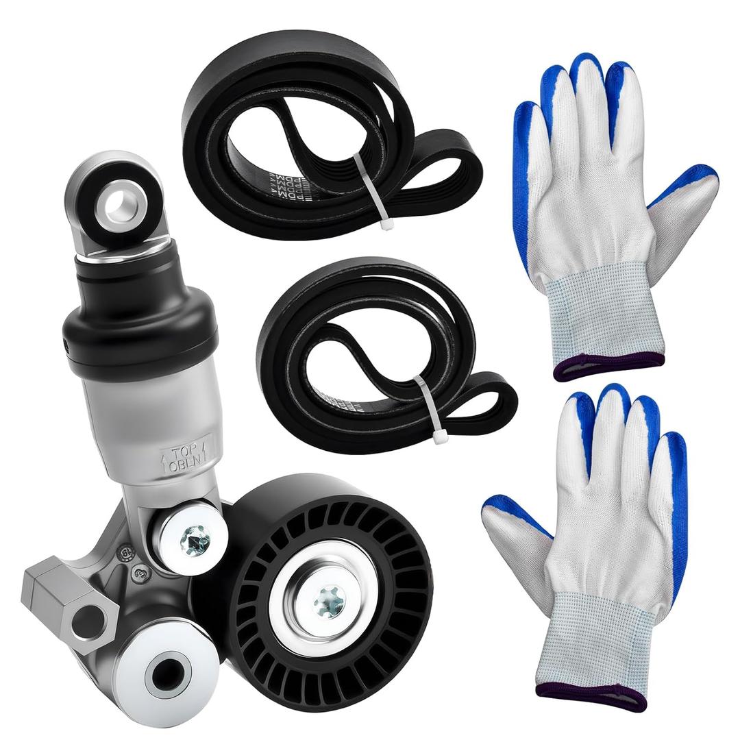 Complete Serpentine Belt Drive Component Set with Tensioner Pulley Compatible with 2012-2021 Mazda 3 6 CX-3 CX-5 CX-9 CX-30 MX-5 Miata 2.0L 2.3L 2.5L Replace 90K-39390 K060380 999630A 39390