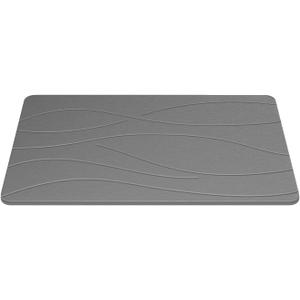 Stone Bath Mat for Bathroom, Natural Diatomaceous Earth Bath Mat, Quick-Drying Non-Slip (23.715.4 Dark Grey)