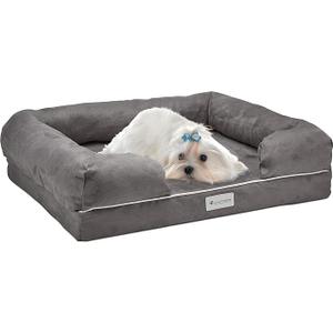 Odor Free Dog Bed | Luxury Memory Foam with Natures Activated Charcoal Odor Remover | Miracle Small Dog Bed [20" x 25"] | Water and Chew Resistant