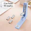 4 x Swing-Arm Swivel Stapler - 20 Sheets Capacity, 360 Degree Rotate Desk Stapler with 100 Staples - Non-Slip Office Stapler, Blue
