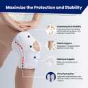 Knee Brace for Meniscus Tear, Knee Pain, Adjustable Breathable Knee Support with Side Stabilizers for Knee Pain Arthritis Recovery Joint Support, Women and Men,XX-Large (White)