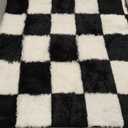 KICMOR 8x10 Area Rugs for Living Room, Large Fluffy Checkered Rug for Bedroom, Soft Plush Black and White Big Fuzzy Shag Shaggy Carpets for Kids Boys Girls Teen Dorm Nursery Home Decor Aesthetic