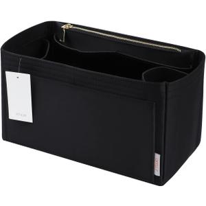 ZTUJO Purse Organizer Insert For Handbags, Silky Touching Bag Organizer Insert With Bottle Holder, Perfect for Speedy, Neverfull, Tote,ONTHEGO,Artsy,Handbag and More (Slender Medium, Silky Black)