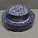 Hioasis 60pcs Blue Plastic Plates Set - Floral Blue & White Porcelain Design, 10.25" Dinner & 7.5" Dessert Plates Disposable for Wedding/Party (Dishwasher Safe, Art Style)