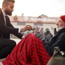 Buryeah 15 Pcs Winter Buffalo Plaid Throw Blankets Bulk 60 x 50 Inch Tartan Plaid Checkered Warm Throw Blankets Decor for Christmas Winter Couch Sofa Chair Bed Office Home(Style C,Red and Blue)