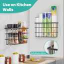 Sinnsally 2 Pack Cabinet Door Organizer,Self Adhesive Lid Organizers Inside Cabinet Storage Boxes,Hanging Storage Basket Organizer Wall Mounted Pantry Caddy Cup Holder for Kitchen,Fridge,Bathroom