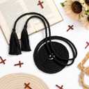 153 Inch Cincture Clergy Rope Monks Religious Rites Celebrating Masses Alba Robes Vestments Ceremonial Decor of Christian Denominations for Priest Deacon Altar Server(Black, Tassel)