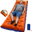 Camping Sleeping Pad,5.9 Inch Thick Camping Mat with Built in Pillow and Foot Pump,Self Inflating Sleeping Pad for Camping BackpackingGreen (Orange)