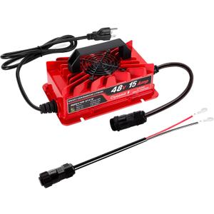 48V 15A Lithium Battery Charger, 58.4V 15A Lifepo4 Lithium Battery Chgarger,IP65 Waterproof, for 48V (51.2V) Litium Battery, Ideal for Golf Carts, Electric Outboards, Boats, and Home