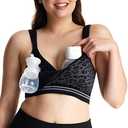 Momcozy Seamless Pumping Bra Hands Free, Fixed Padding Hands-Free Pumping & Nursing Bra, Wireless Comfort Pumping Bra L
