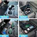 Center Console Organizer Compatible with 2013-2024 Dodge RAM 1500/1500 Classic, 2013-2026 RAM 2500/3500 Accessories, Armrest Insert Tray, Cup Holder Storage Box (Fit 3-Cup Holder Jump Seat)