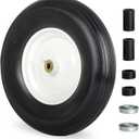 GICOOL 14.5" 3.50-8" Flat Free Wheelbarrow Tire and Wheel for Trolley Dolly | Fits 4.80/4.00-8" , 4.00-6" , 3.00/3.25-8" , 5/8" Axle Bore Hole, 3-6" Centered Hub