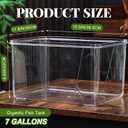 7 Gallon Plastic Fish Tank Large Bowl Shatterproof with Crystal Clear Clarity for Terrarium, Flower Vase Centerpiece Gift for Fish Lovers (Square)