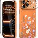 for iPhone 17 Pro Max Case,[3 in 1] with Screen Protector & Camera Lens Protector,Flower Pattern Design,Clear Soft Shockproof Floral Phone Cover for Women Girls 2025 6.9"(Blooming Flowerets)