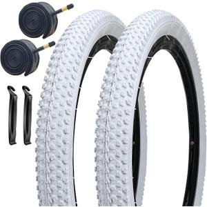 SIMEIQI 2 Pack 12"x2.125 White Bike Tires and Tubes for Kid's Tires Bicycle Replacement Tyres Compatible with 12/14/16/18/20x1.75/1.95/2.0/2.125 Tire Wheel