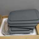 8-Piece Deep Glass Baking Dish Set with Plastic lids,Rectangular Glass Bakeware Set with Lids, Baking Pans for Lasagna, Leftovers, Cooking, Kitchen, Freezer-to-Oven and Dishwasher, Gray