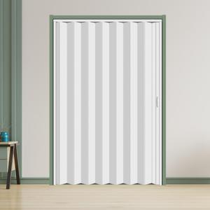 6080in PVC Internal Accordion Folding Door, Multifold Sliding Door for Closet, White in Color, with Installation Hardware, Handle, Latch (60*80 in)