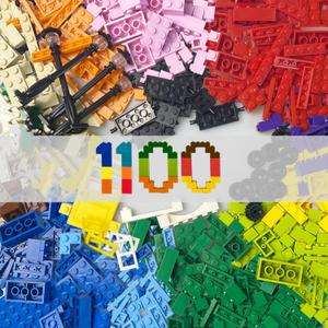 1100 Pieces Building Blocks, Compatible with All Major Brands, Classic Bulk Blocks, Includes Wheels, Door, Window, Street Lights (Multicolored)