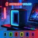 BEICHEN Mini Fridge, 4L/6 Can Small fridge with Dimmable Gaming Light for Bedroom,Office,Gaming room and Car,AC/DC Portable Thermoelectric Cooler & Warmer for Food, Drinks, Skincare,Black