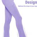 MAGCOMSEN Womens High Waisted Flare Leggings Tummy Control Yoga Pants with Pockets Mini Flared Bootcut Workout Casual (Purple, M)