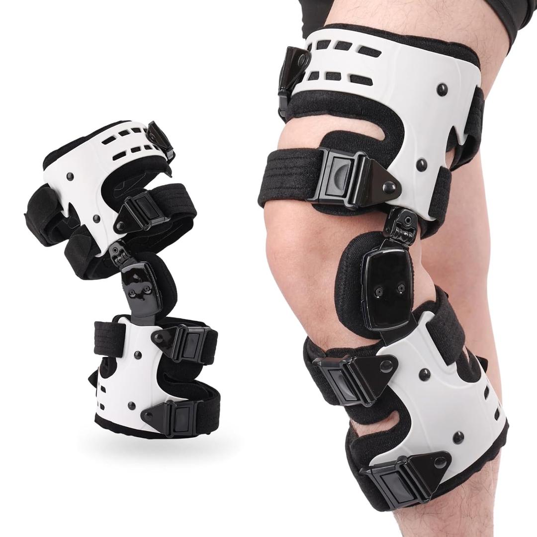 OA Unloader Knee Brace, Support for Arthritis Pain, Osteoarthritis and Bone on Bone Knee Joint Pain, OA Knee Brace Adjustable Metal Medial & Lateral Knee Support (Left)