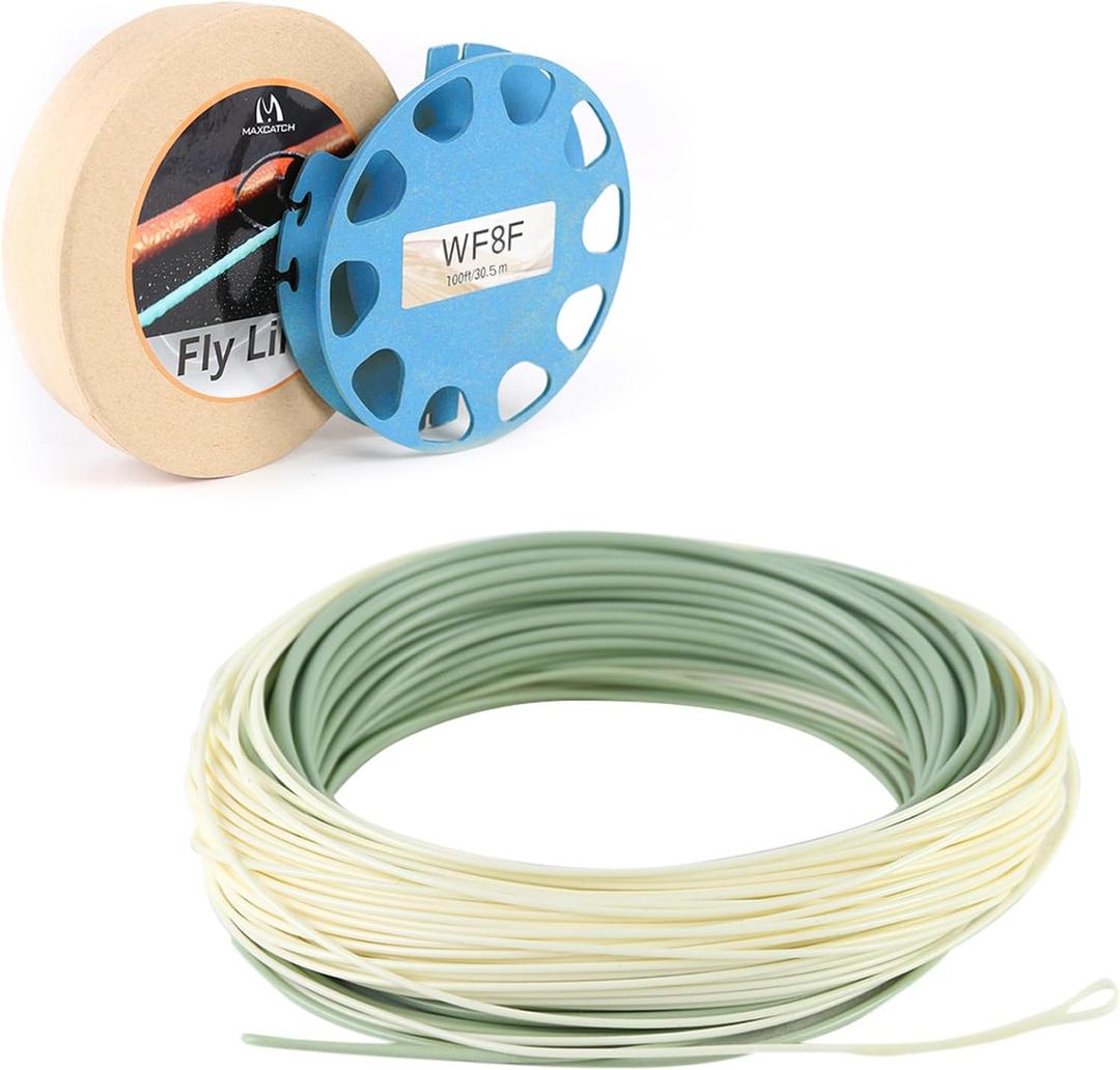 Maxcatch Outbound Saltwater Fly Line Weight Forward Floating Fly Fishing Line with 2 Welded Loops 100FT WF6F/7F/8F/9F/10F