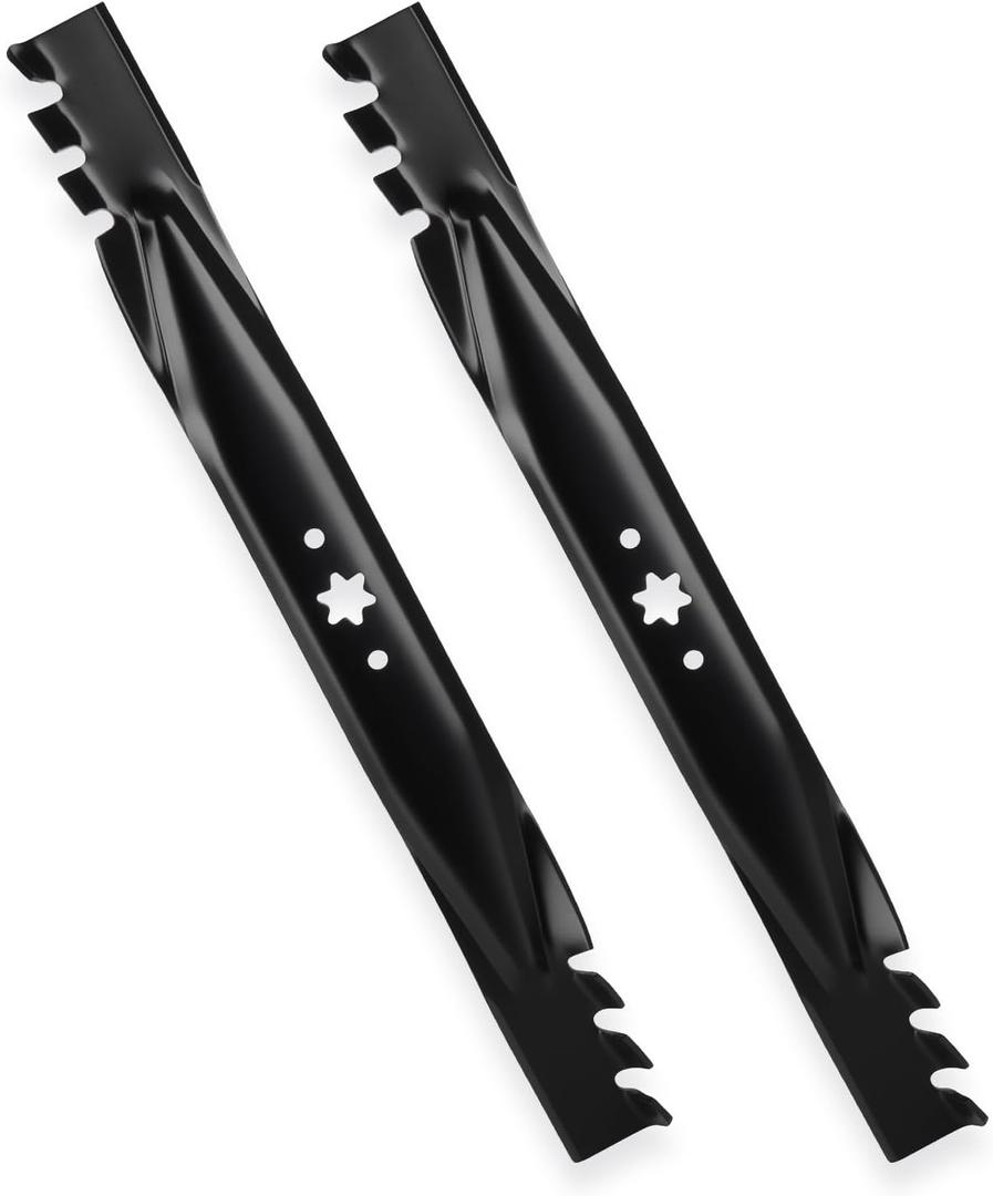 ILONPA 942-04290 46" Mower Blades for Cub Cadet XT1-46 XT2-46 RZT-46 ZT1-46 LTX46 LTX1045 LTX1046 MTD Troy Bilt 46 inch Deck Zero Turn Lawn Tractor 942-04290-X (Mulching Toothed) 2-Pack, Black