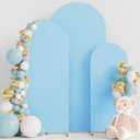 Wokceer Set of 3 Wedding Arch Backdrop Cover Spandex Fitted Wedding Arch Stand Covers Round Top Chiara Backdrop Stands Cover for Birthday Party Ceremony Banquet Decoration 4ft,5ft,6ft Dusty Blue