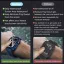 Goton 3 in 1 Waterproof Case with Band for Apple Watch with Built-in Tempered Glass Screen Protector 44mm, 360 Shockproof Bumper Face Cover with Band for Apple Watch SE 3/SE 2/SE, Series 6/5/4, 44mm