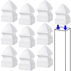 Lothee 10 Pcs Vinyl Post Cap Gothic Post Caps Decking Caps PVC Fence Parts for Decks Fence Mailbox (1 1/2" X 1 1/2")