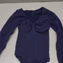 FeelinGirl Women's Long Sleeve Shapewear Bodysuit for Tummy Control Seamless Body Suits Thong V Neck Going Out Tops (Medium)