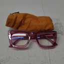 AQWANO Stylish Oversized Reading Glasses for Women Fashion Designer Readers Blue Light Square Computer Glases, Fuchsia 2.5