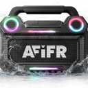 Outdoor Bluetooth Speaker, 160W Loud Bass! Rugged, IP67 Waterproof, 24H Playtime with Lights, Wireless TWS Pairing Portable Speakers for Party, Outsides, Travel, Beach, Garage (Black)