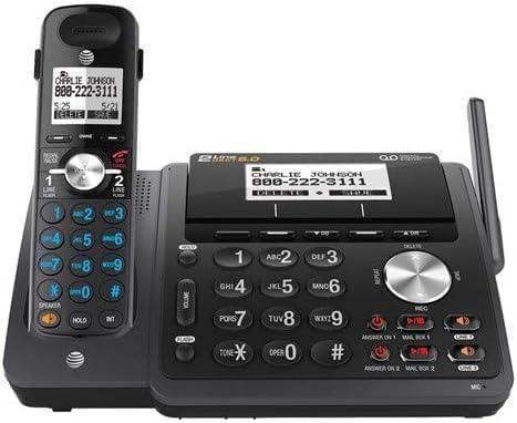 AT&T TL88102BK Expandable Cordless Phone with 2 Lines, DECT 6.0 Technology, Answering System and Dual Caller ID/Call Waiting