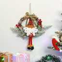 Christmas Ornaments Clearance - Gnome Grapevine Wreath Ornament, Plaid Santa Gnome Hanging Decor with Red Berries & Snowflakes, Festive Xmas Tree & Home Party Decoration