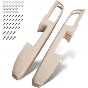 80995 Front Driver & Passenger Side Armrest Repair Fit for Chevrolet Chevy Silverado Suburban Tahoe Avalanche For GMC Sierra Yukon 2010-2014 Door Panel with Release Handle Above Armrest - Tan
