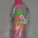 xo, Fetti Pink, Orange + Green Plastic Cups - 50 Disposable 16 oz Cups |Final Fiesta Bachelorette Decorations, Rave Birthday Party Favors, Cinco de Mayo Neon Drinkware Supplies