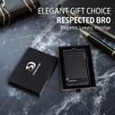 RESPECTED BRO Mens Wallet Card Holder, RFID Blocking Credit Card Holder, Minimalist Mens Wallet with Pop-Up Aluminum Case, Holds 57 Cards, Stylish & Durable (Black)