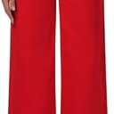 roswear Wide Leg Jeans Woman High Waist Stretchy Loose Denim Pants, Red, Medium