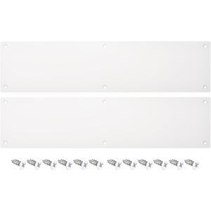 uxcell 2pcs Door Kick Plate, 4 x 16 Inches Aluminum Kick Plate Door Plate, 2 MM Thickness, for Exterior Front Door or Back Door, White