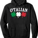 O'talian St Patricks Day Funny Irish Italian Flag O'talian Pullover Hoodie, 2XL, Black