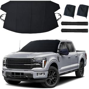 EcoNour Windshield Cover for Ice and Snow | Windshield Snow Cover with Side Mirror Cover & Wiper Protection | Oxford Fabric Winter Cover for Pickup Trucks, SUV & Mini Van | X-Large (74"x43")