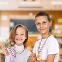 ArtCreativity Make Your Own Medals Kit, Set of 24 Custom Medals, DIY Award Medals for Kids with Patriotic Ribbons, Fun Craft Activity Kit for Parties, School and Home, Party Favors Medals