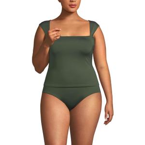 Lands' End Womens Square Neck Underwire Square Back Tankini Swimsuit Top (4, Rich Olive Green) Lands' End Womens Square Neck Underwire Square Back Tankini Swimsuit Top (4, Rich Olive Green)
