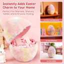 2 x Decorative Easter Egg with Raffia Grass and Card, Plush Fabric Tabletop Home Dcor, Openable Design for Spring Seasonal Display, 8.27 Inch (2)