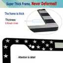 BGGTMO Black American Flag License Plate Frames- 2 Pack Front Rear Patriotic USA Stars and Stripes Aluminum Car Tag Holder with Screws